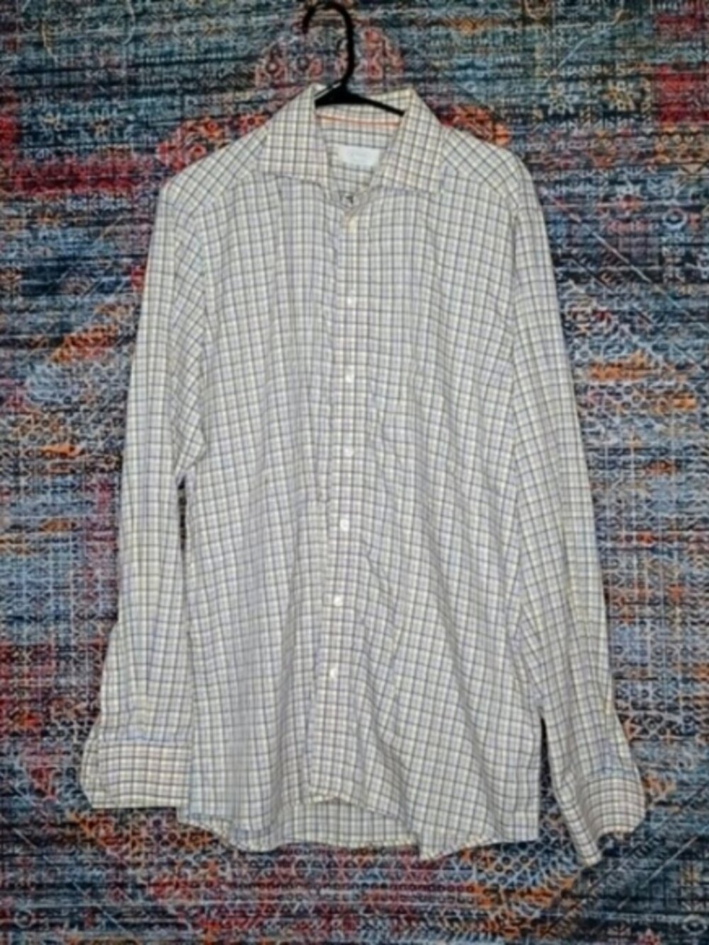 ETON mens colorful plaid dress shirt 16 41 EUC